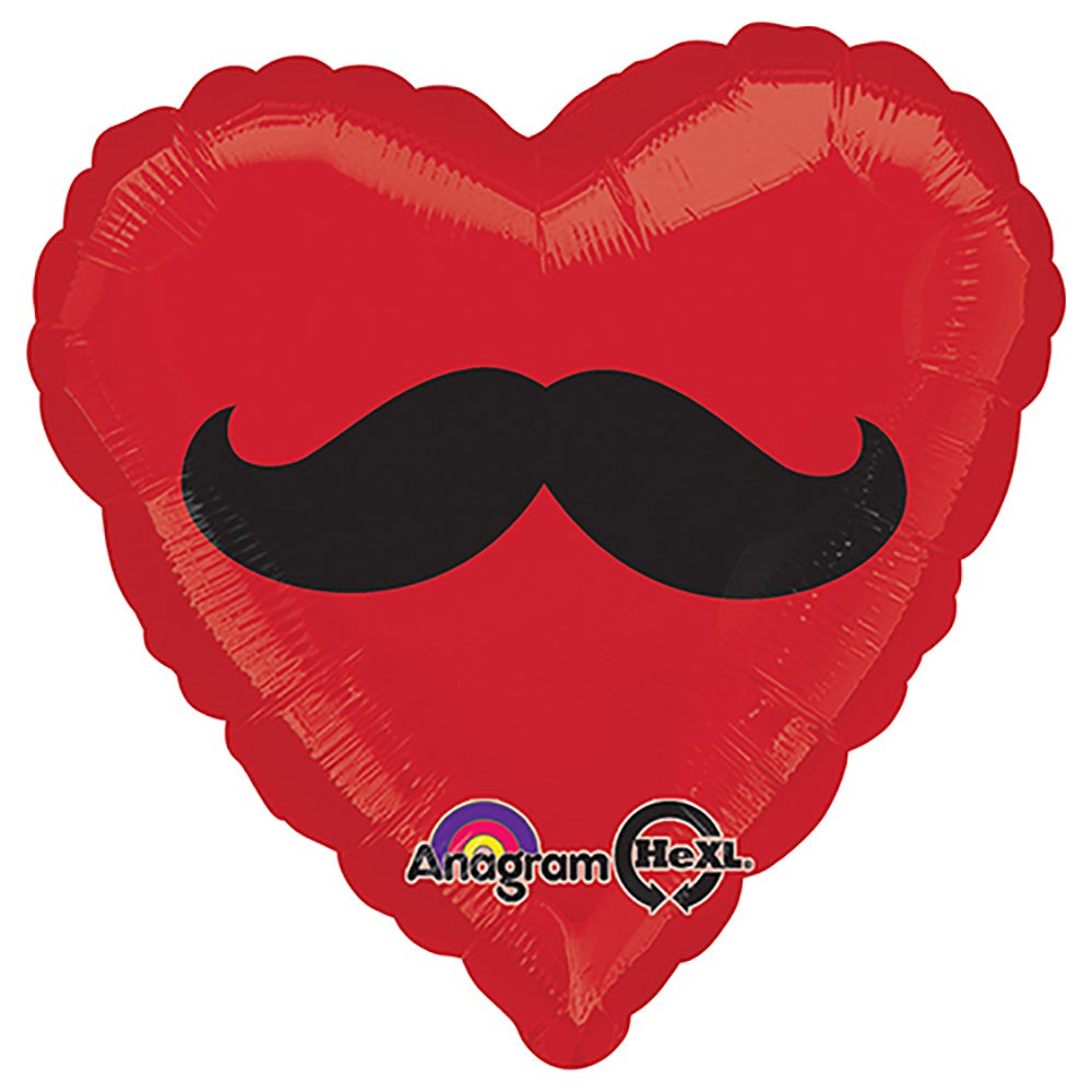 18 inch MUSTACHE HEART