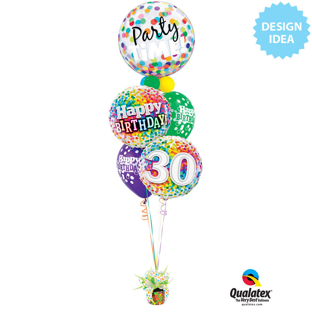 22 inch BUBBLE - PARTY TIME! COLORFUL DOTS