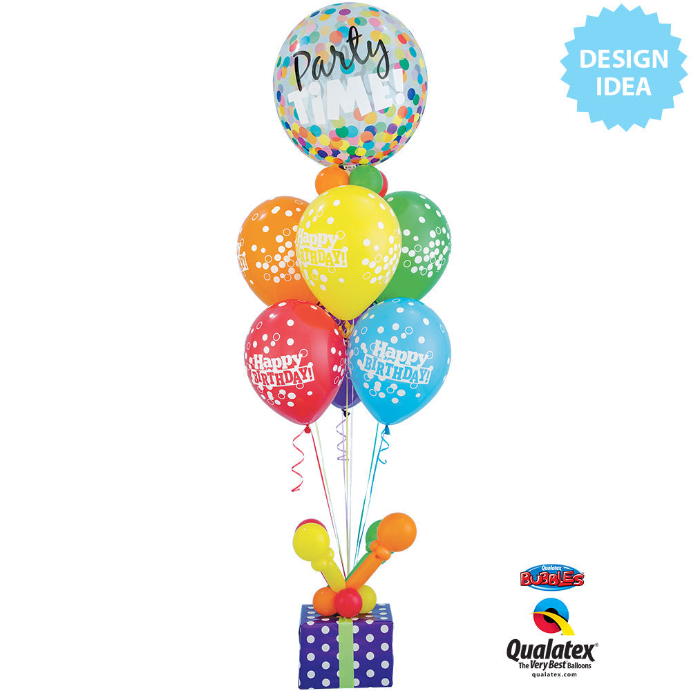 22 inch BUBBLE - PARTY TIME! COLORFUL DOTS