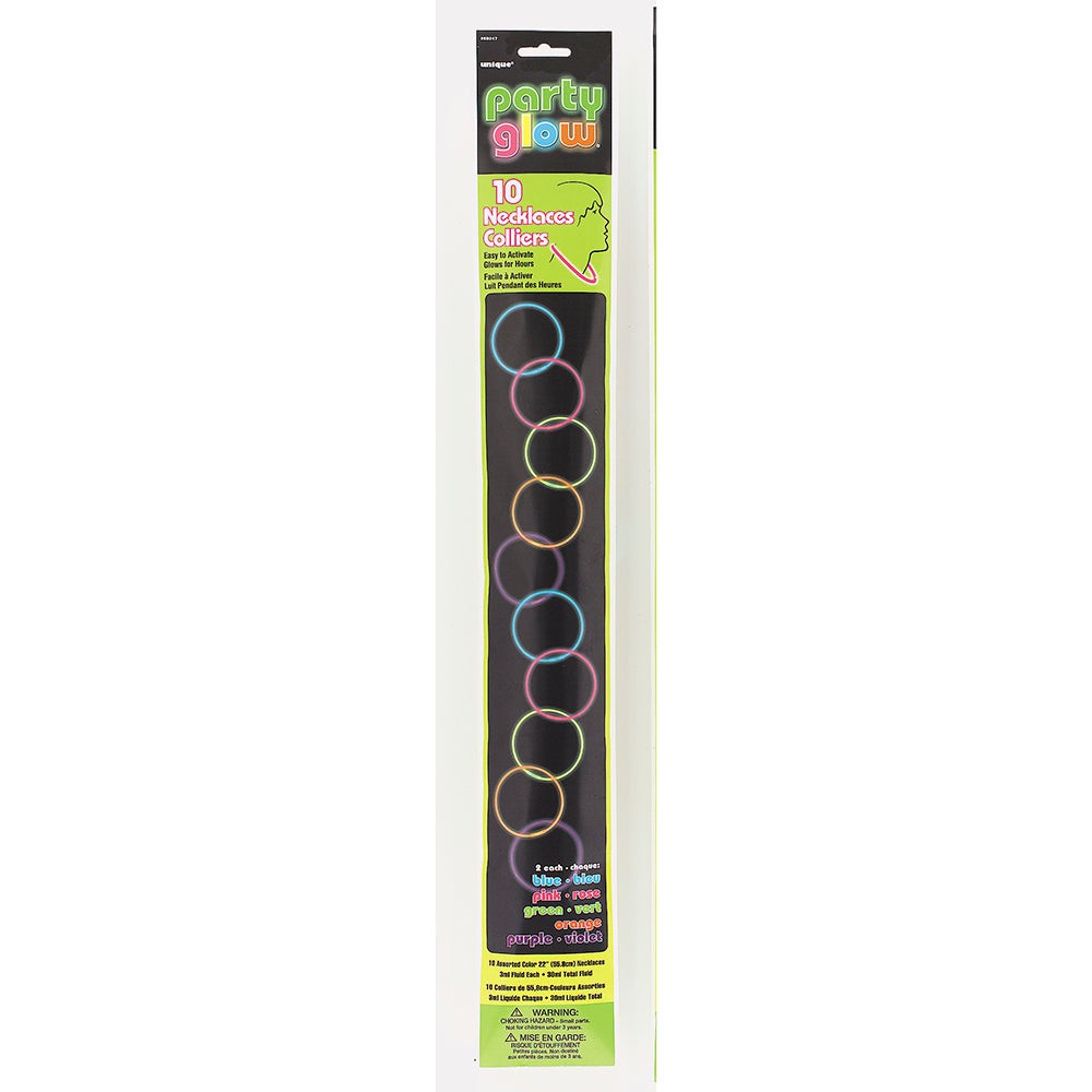 22 inch GLOW NECKLACES (10 PK)