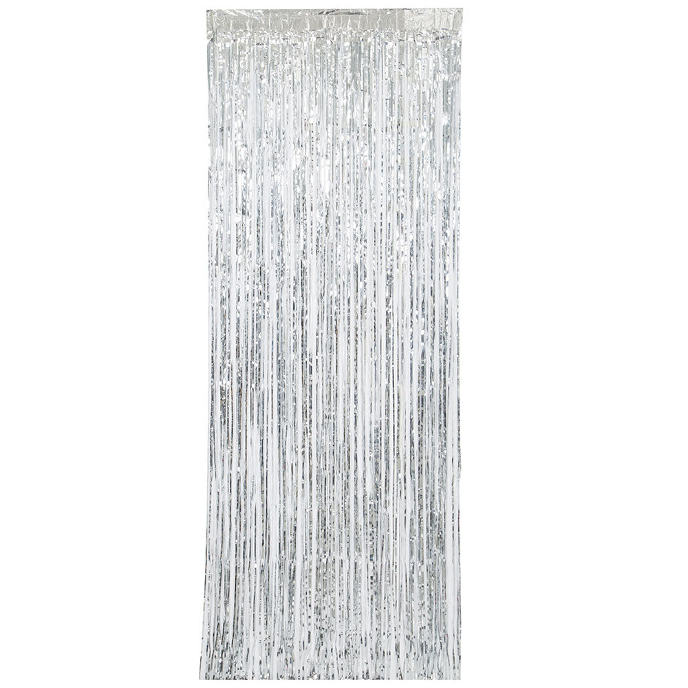 3FT X 8FT SILVER FRINGE CURTAIN