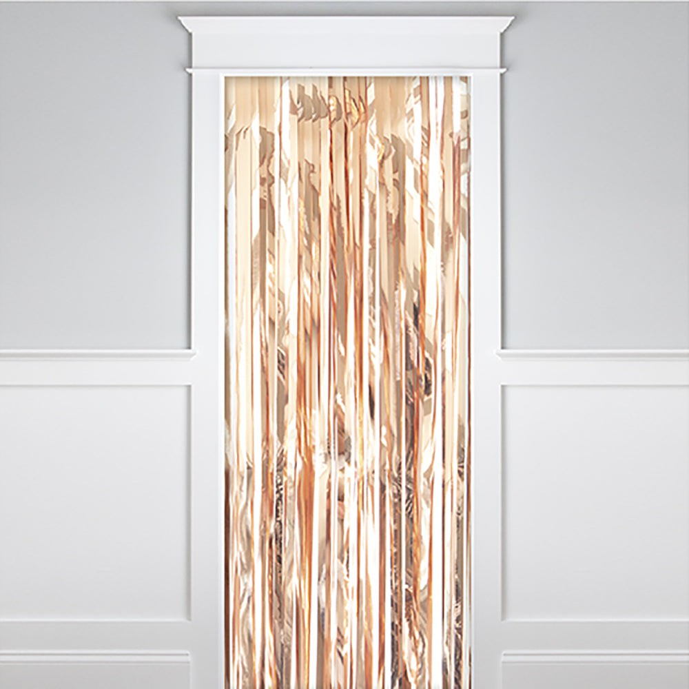 ROSE GOLD FRINGE DOOR CURTAIN 3ft X 8ft